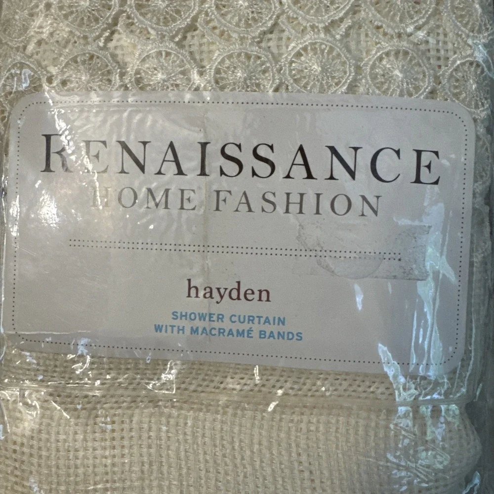 Renaissance‎ Home Fashion Hayden Shower Curtain Macrame Bands 70